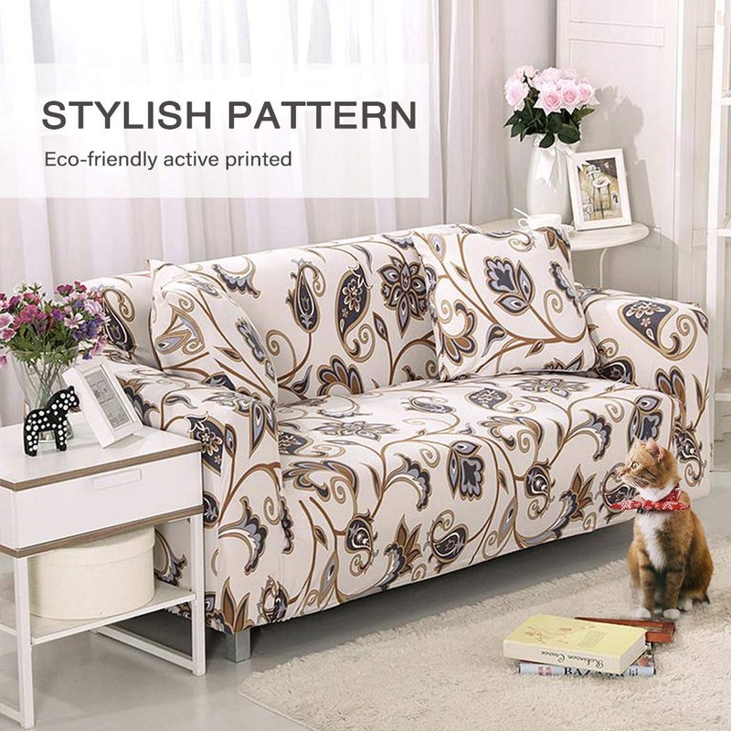 Lamberia Printed Sofa Cover Stretch Couch Cover Sofa Slipcovers for 4 Cushion Couch with Two Free Pillow Cases (Love Forever, Sofa-4 Seater) - Image 2